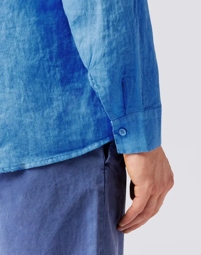 Sundek Linen Shirt With Mandarin Collar Oversea Man Shirts