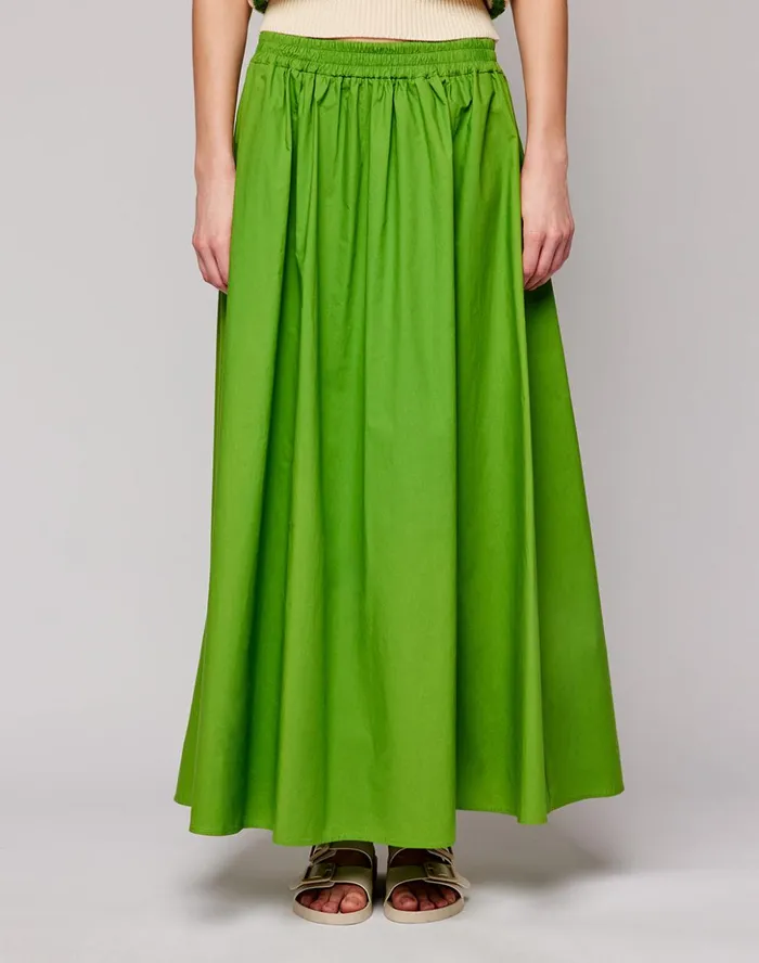 Sundek Long Skirt In Poplin Cotton Posidonia Woman Skirts
