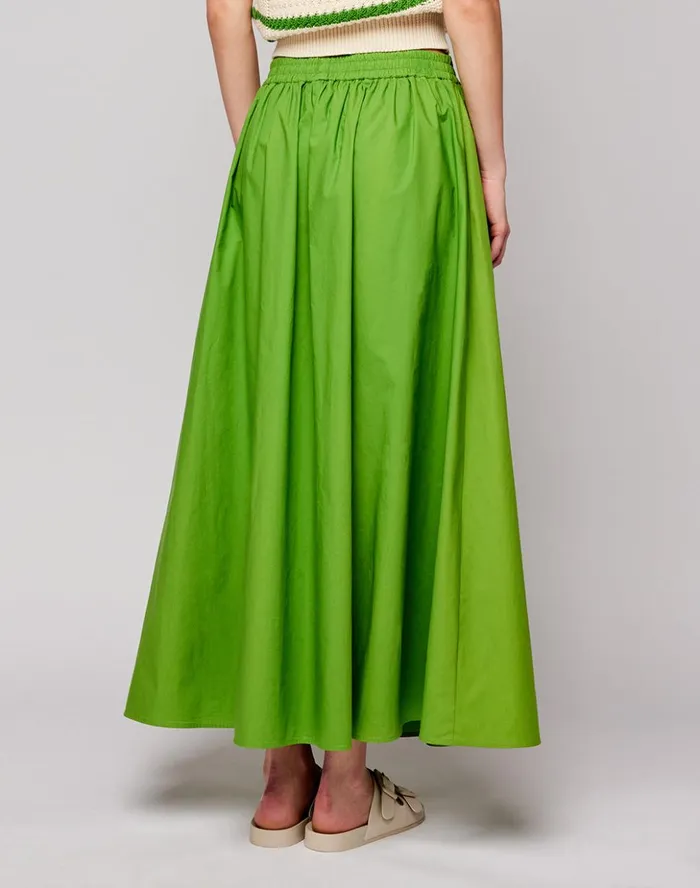 Sundek Long Skirt In Poplin Cotton Posidonia Woman Skirts