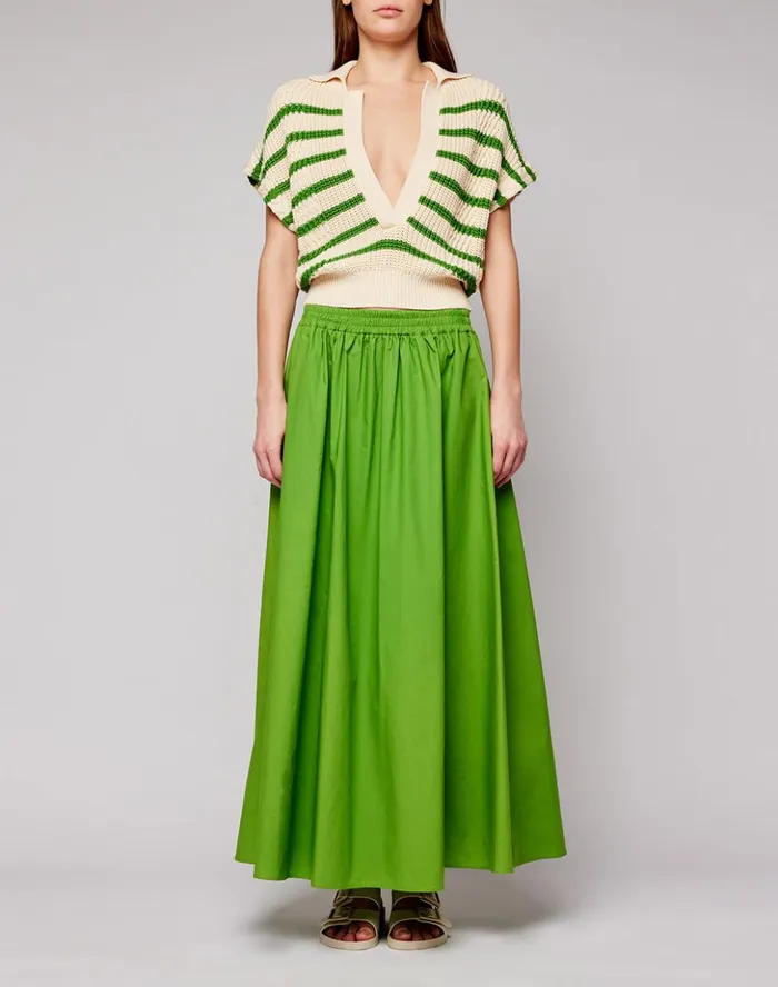 Sundek Long Skirt In Poplin Cotton Posidonia Woman Skirts