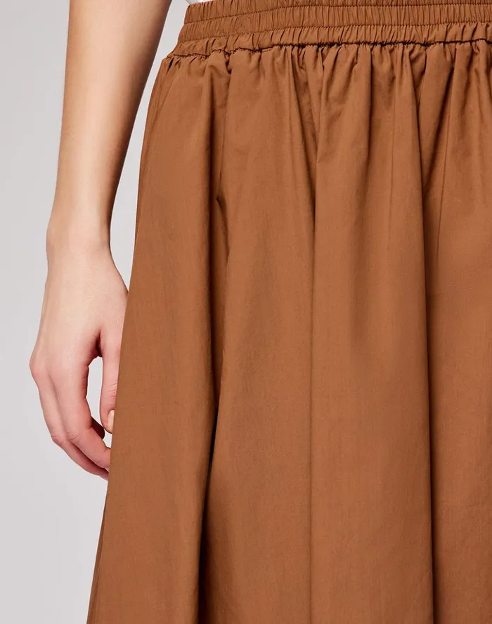 Sundek Long Skirt In Poplin Cotton Raw Wood Woman Skirts
