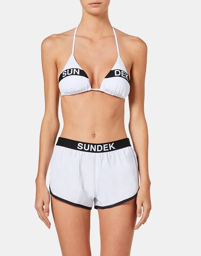 Sundek Lulin 8211 Stretch Waist Swim Shorts White Woman Shorts