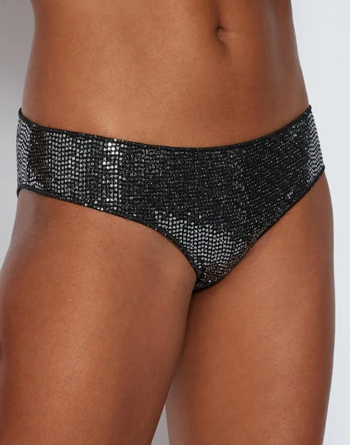 Sundek Marisol Sequinned Briefs Black Woman Solid Color Bikini