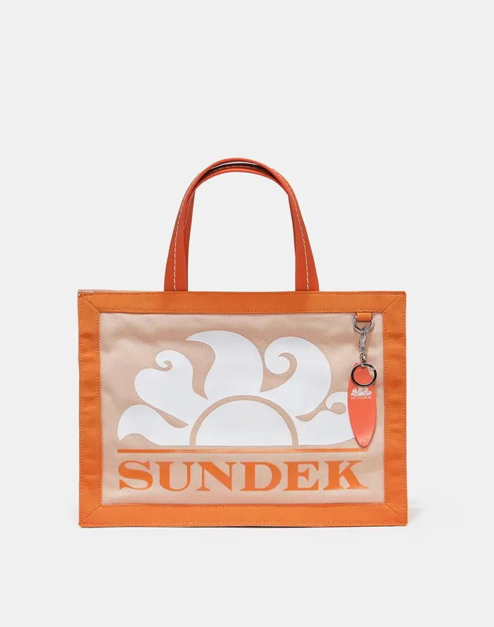 Sundek Medium Canvas Tote Bag Gerbera 01 Woman Bags