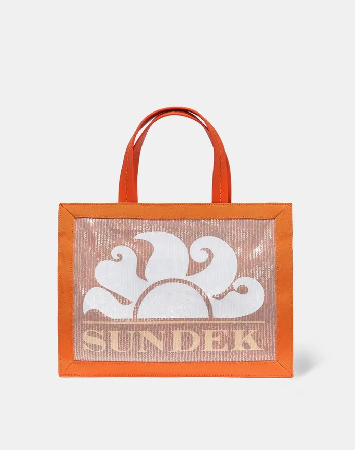 Sundek Medium Sequinned Tote Bag Gerbera Woman Bags