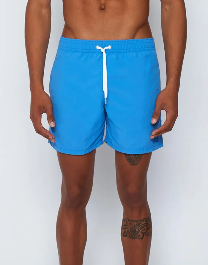 Sundek MidLength Swim Shorts With An Elasticated Waistband Dusk Blue Man Solid Colour