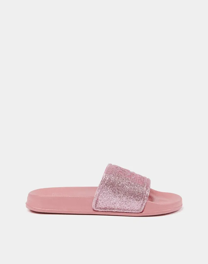 Sundek Mini Hanalei 8211 Glitter Effect Slides Quartz Pink Girl Sandals And Flipflops