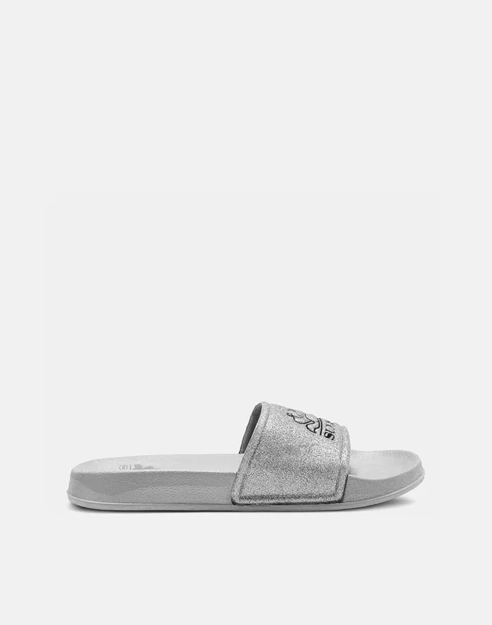 Sundek Mini Hanalei 8211 Glitter Effect Slides Silver Girl Sandals And Flipflops