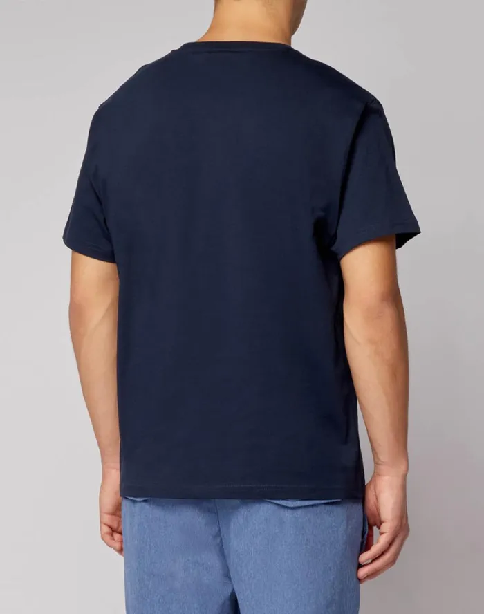 Sundek New Simeon Crew Neck TShirt With Logo Navy 05 Man Tshirts