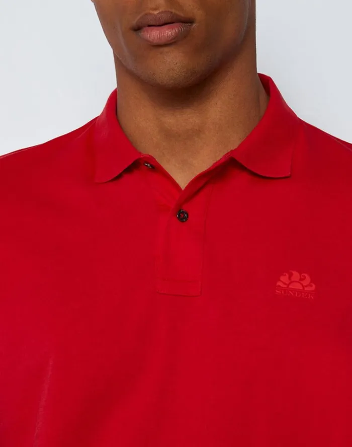 Sundek Organic Cotton Jersey Polo Shirt Pomegranate Man Polo Shirt