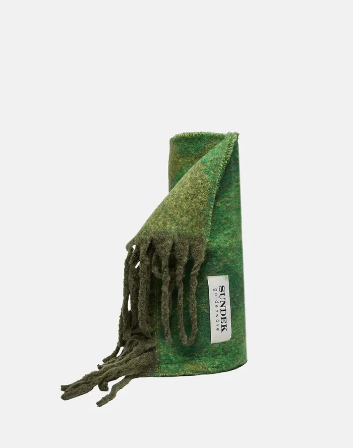 Sundek Oversized Argyle Scarf Sage Woman Scarves