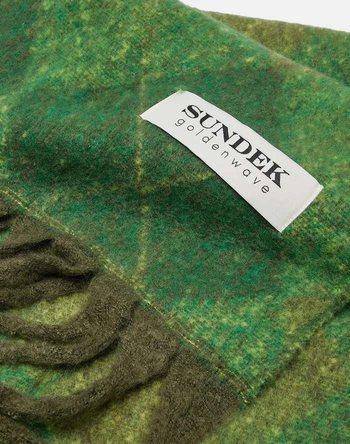 Sundek Oversized Argyle Scarf Sage Woman Scarves
