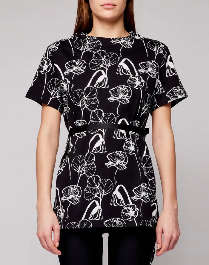 Sundek Pritned TShirt Black Woman Tshirts and Tops