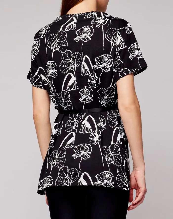 Sundek Pritned TShirt Black Woman Tshirts and Tops