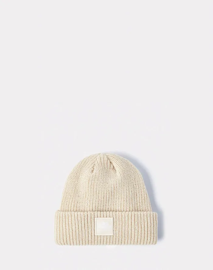 Sundek Rib Knitted Beanie Offwhite Woman Hats and Caps