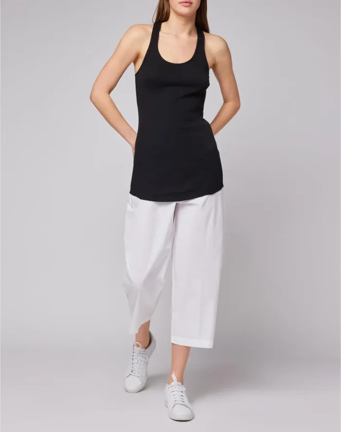 Sundek Rib Woman Tanktop Black Woman Tshirts and Tops