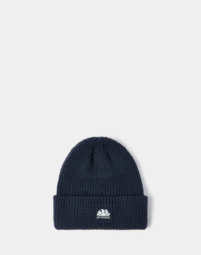 Sundek Ribbed Hat With Logo Navy Boy Hats and Caps