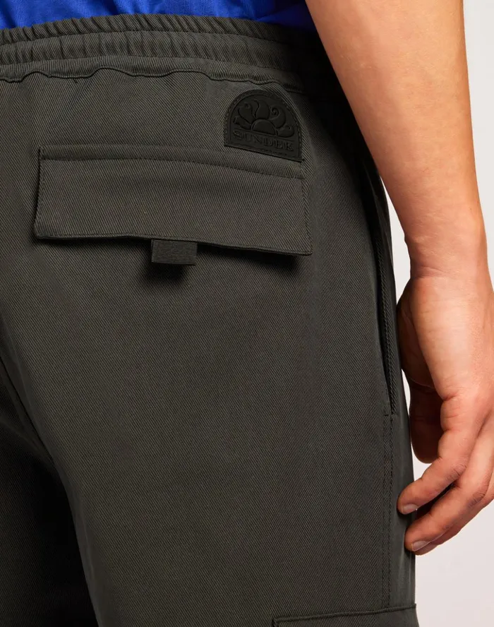 Sundek SemiStretch Cotton Nylon Trousers Anthracite Man Trousers