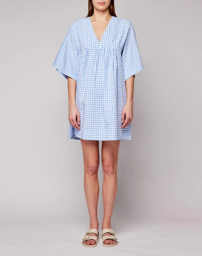 Sundek Short Sleeved Dress With VNeck Trunkfish Woman Dresses And Jumpsuits