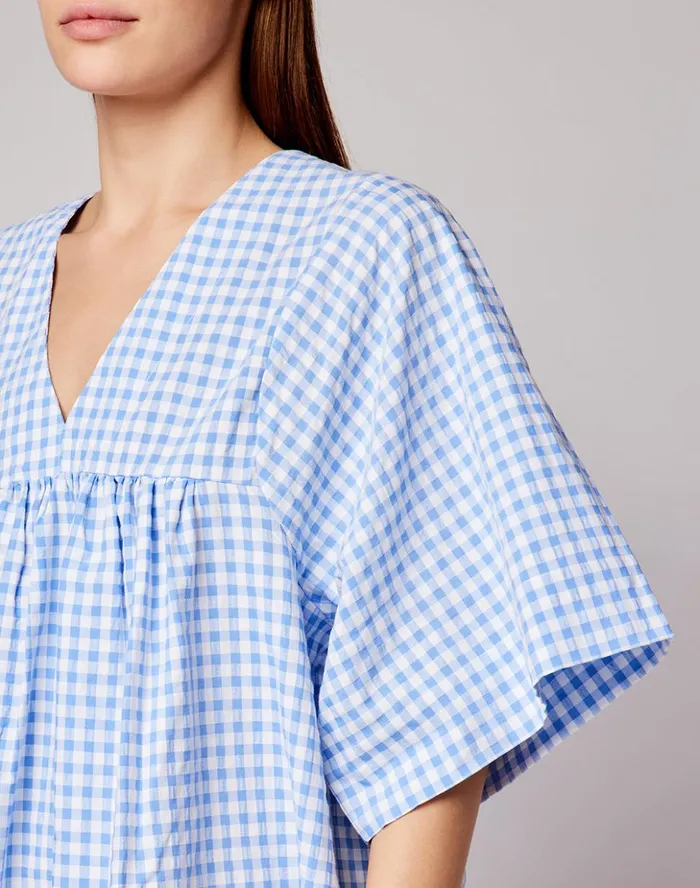 Sundek Short Sleeved Dress With VNeck Trunkfish Woman Dresses And Jumpsuits