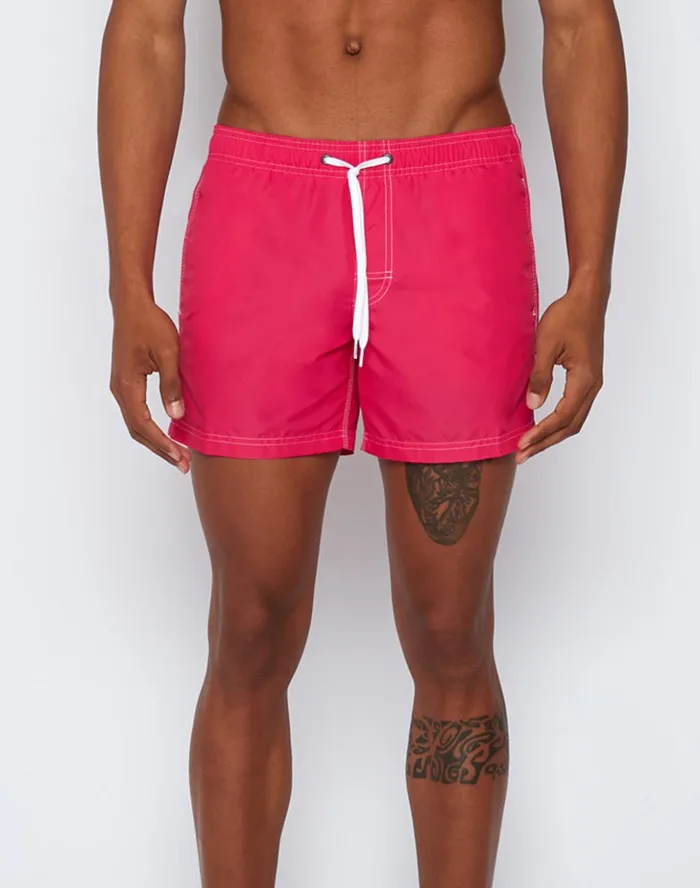 Sundek Short Swim Shorts With An Elasticated Waistband Flamingo 02 Man Iconic