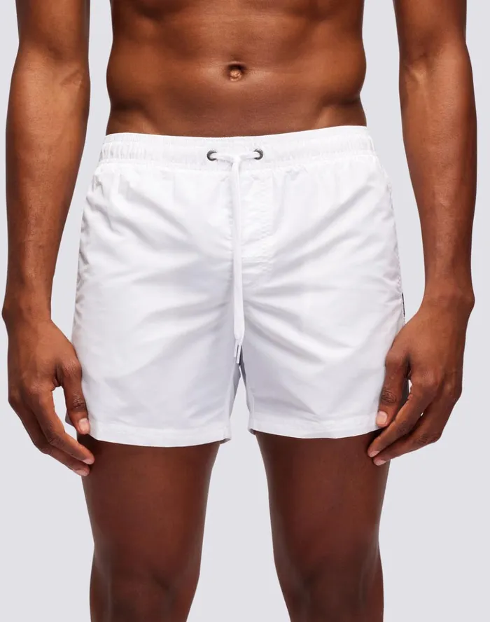 Sundek Short Swim Shorts With An Elasticated Waistband Iconic Taffeta German Flag White 42 Man Iconic