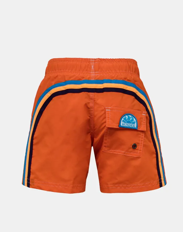Sundek Short Swim Shorts With An Elasticated Waistband Papaya 01 Boy Iconic