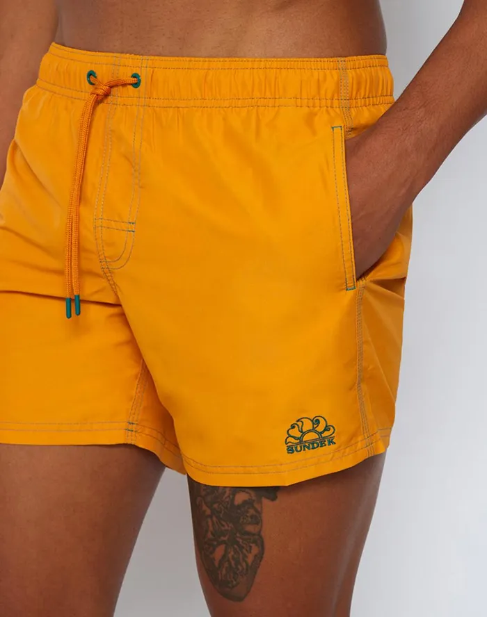 Sundek Short Swim Shorts With An Elasticated Waistband Sun 01 Man Solid Colour