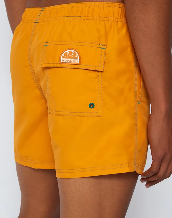Sundek Short Swim Shorts With An Elasticated Waistband Sun 01 Man Solid Colour