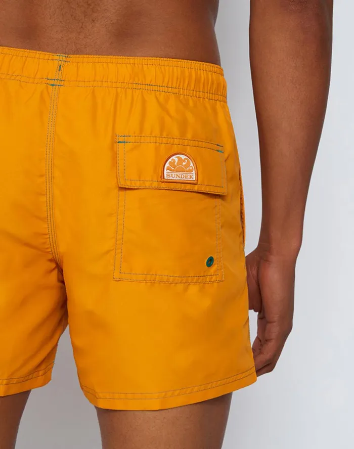 Sundek Short Swim Shorts With An Elasticated Waistband Sun 01 Man Solid Colour