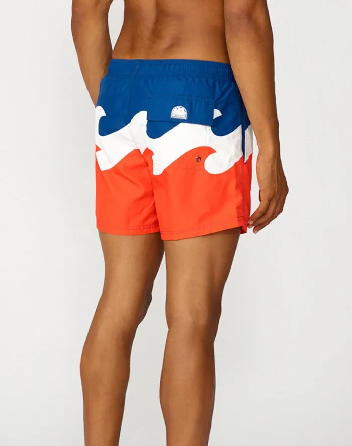 Sundek Short Swimsuit With Elasticated Waist With Print Navy Man Prints