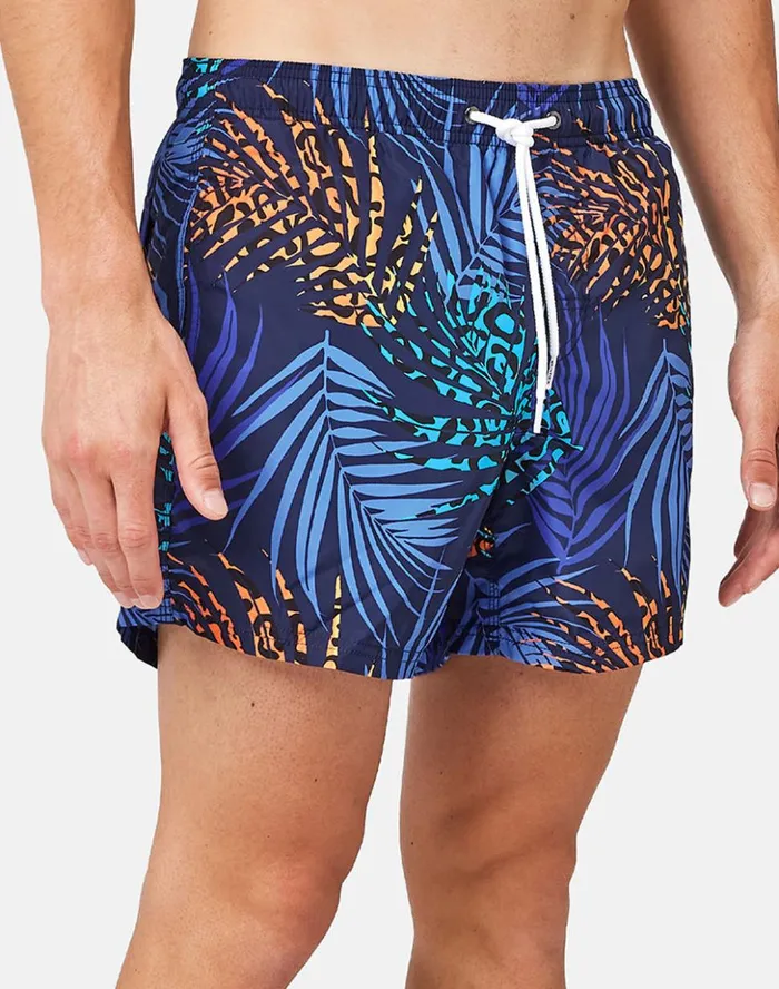 Sundek Spotted Jungle Print Elasticated Waist Swimshorts Navy Man Prints