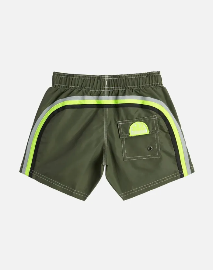 Sundek Stretch Waist Swim Trunks Dark Ar Green 08 ManBoy Mini Me