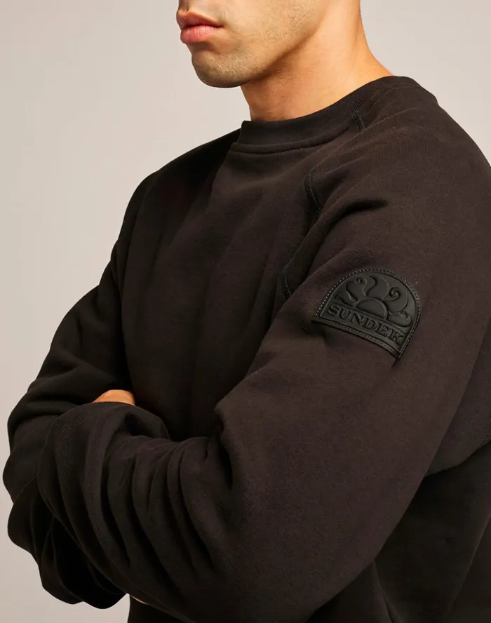 Sundek Sweatshirt With Raglan Sleeves Black Man Sweatshirts