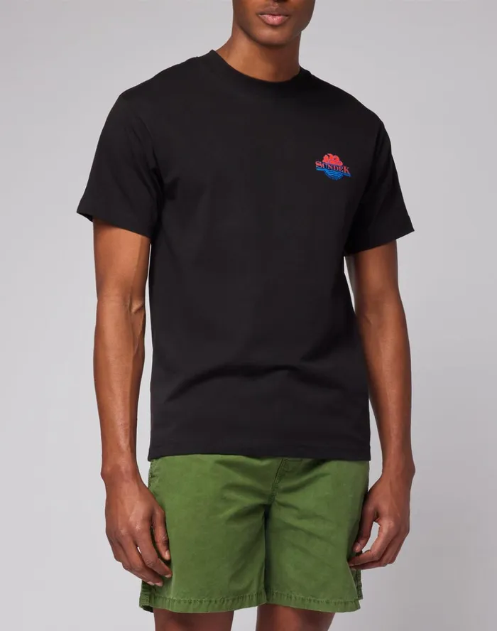 Sundek TShirt Capsule Sundek Classic Surfwear Black Man Tshirts