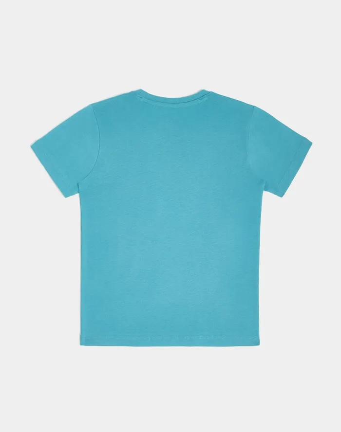 Sundek TShirt With Overdyed Patch Blue Grass Boy Jerseys and Tshirts