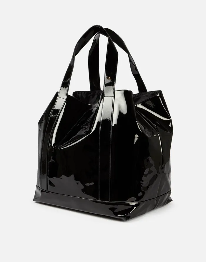 Sundek Tiffany 8211 Large Shiny Beach Bag Black 01 Woman Bags