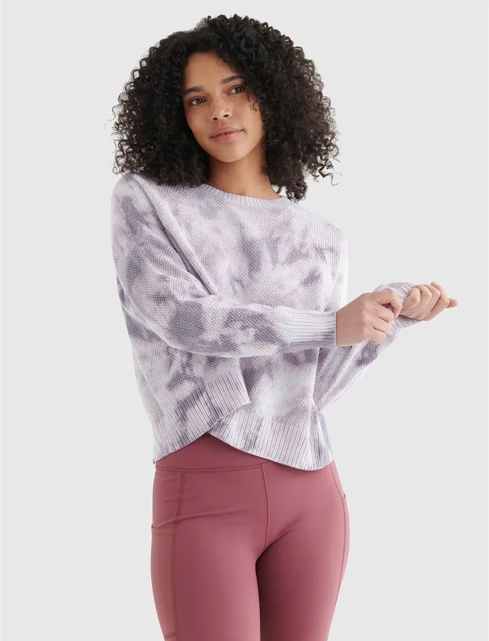 Sweaters and Sweatshirts Open Back Pullover Grey Tye Dye 8211 Lucky Brand Women