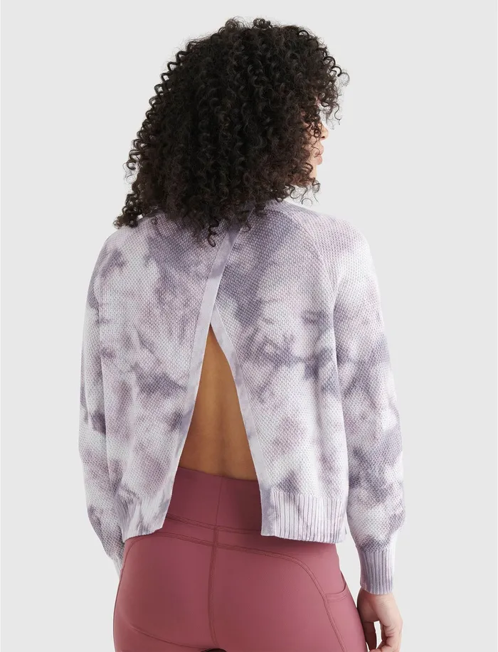 Sweaters and Sweatshirts Open Back Pullover Grey Tye Dye 8211 Lucky Brand Women