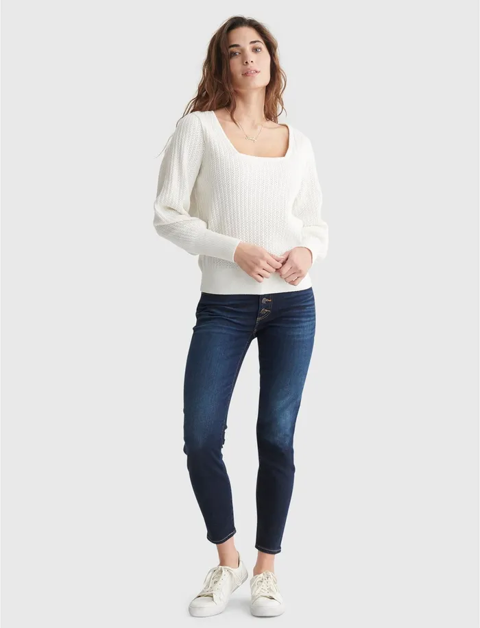Sweaters and Sweatshirts Soft Spoken Square Neck Pullover Marshmallow 8211 Lucky Brand Women