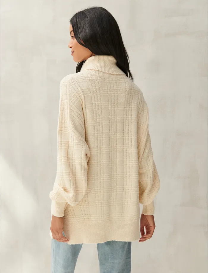 Sweaters and Sweatshirts Textured Stitch Turtleneck English Cream 8211 Lucky Brand Women