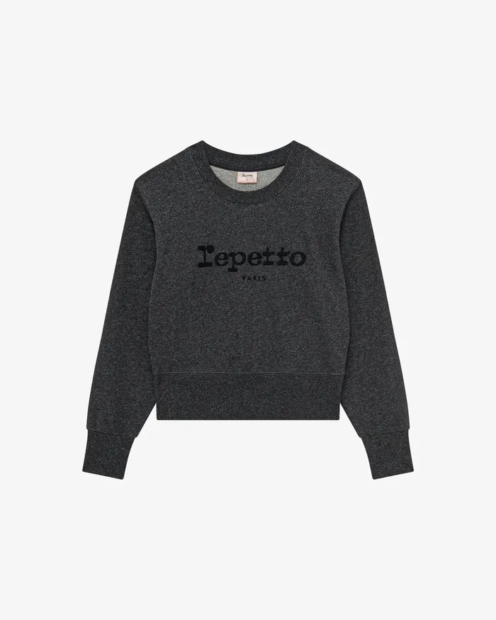 Sweatshirt Repetto Glitter Carbon Grey Glitter Women Repetto Sweatshirts