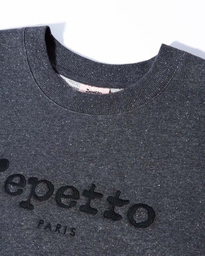 Sweatshirt Repetto Glitter Carbon Grey Glitter Women Repetto Sweatshirts