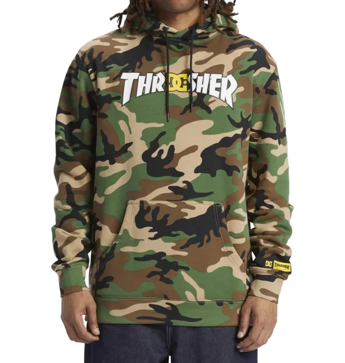 Sweatshirts and Hoodies Men DC Shoes Thrasher DC PH Hoodie Army Camo