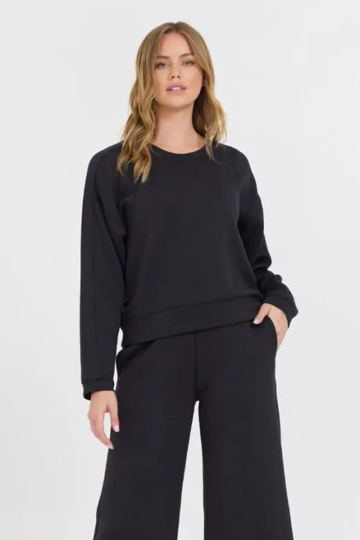 Sweatshirts Women Vintage Havana Black Cloud Fleece Crewneck Black