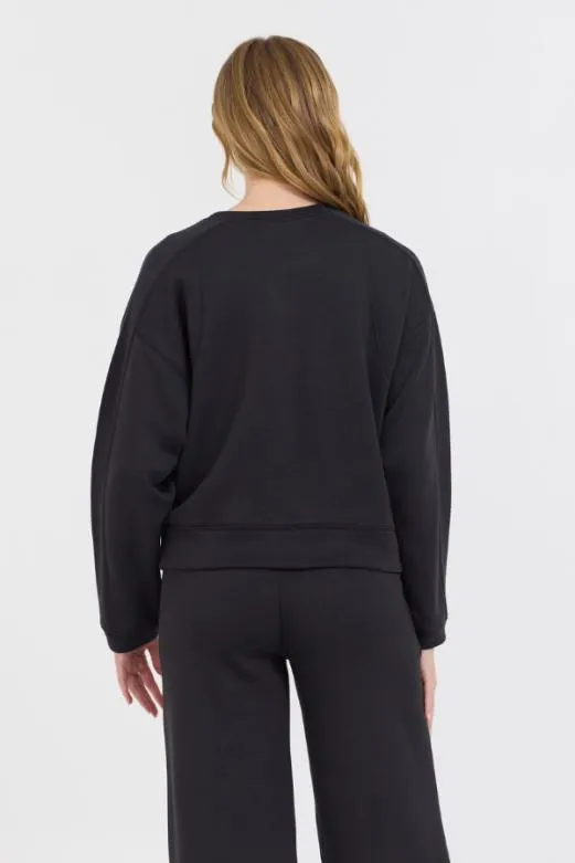 Sweatshirts Women Vintage Havana Black Cloud Fleece Crewneck Black