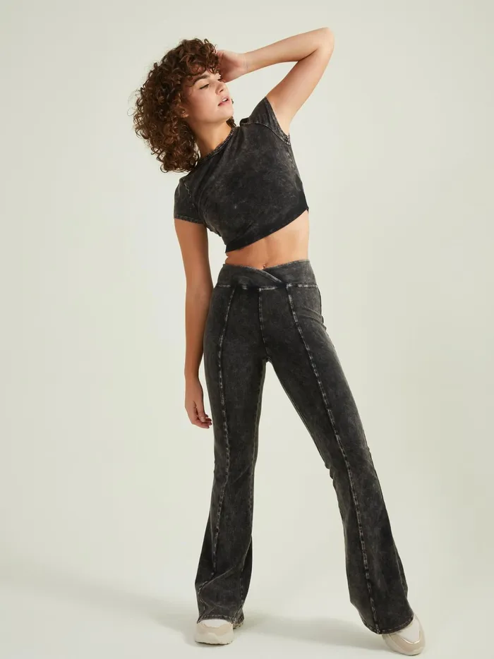 Switch Up Crossover Flare Pants Washedblack Women Altar039d State Activewear