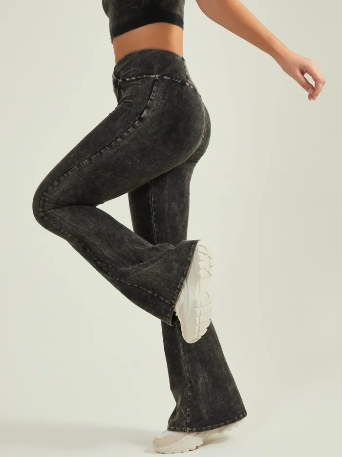 Switch Up Crossover Flare Pants Washedblack Women Altar039d State Activewear