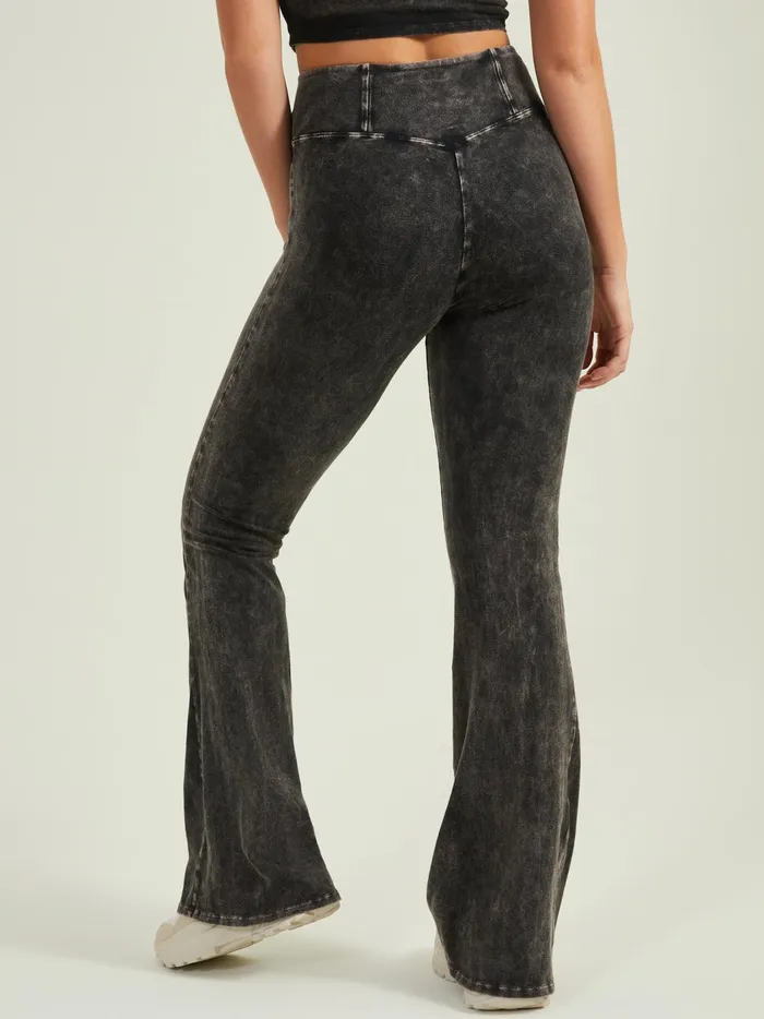 Switch Up Crossover Flare Pants Washedblack Women Altar039d State Activewear