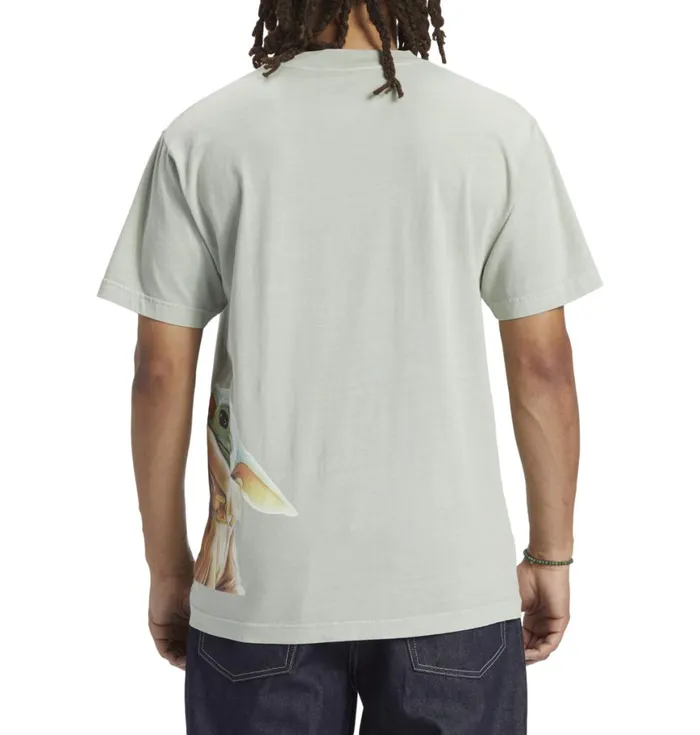 TShirts Men DC Shoes Star Wars DC Grogu The Child TShirt Silt Green Enzyme Wash